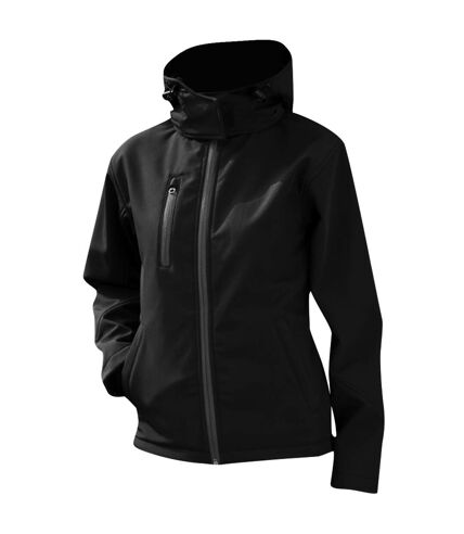 Result Core Womens/Ladies Lite Hooded Softshell Jacket (Black/Grey) - UTBC3252