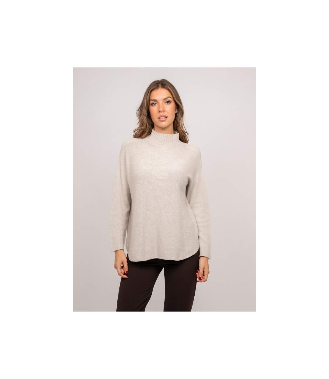 Pull maille col montant oversize KALETA - Dona X Lisa-1