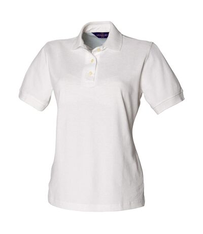 Henbury Womens/Ladies Classic Cotton Pique Polo Shirt (White) - UTPC5903