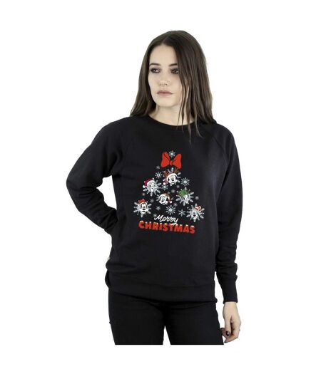 Disney Sweatshirt Womens/Ladies Mickey Mouse And Friends Christmas Tree (Noir) - UTBI29363