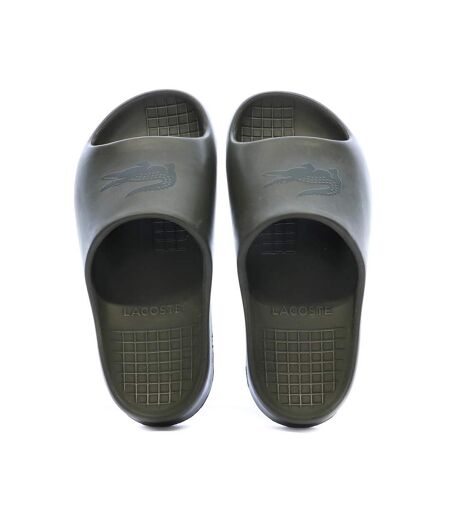 Claquettes kaki lacoste serve slide 2.0
