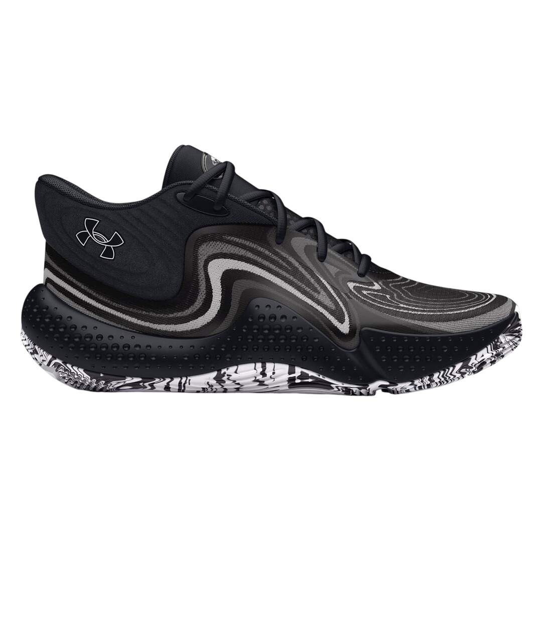 Mens Ua Spawn Graphic Print Basketball Shoes Black Under Armour-1