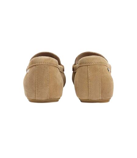 Womens/ladies Suede Flat Loafers Safari Tommy Hilfiger