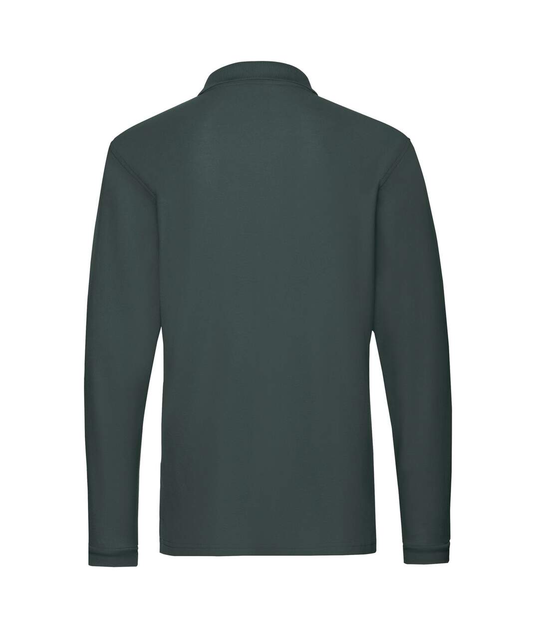 Mens premium long-sleeved polo shirt forest green Fruit of the Loom-2