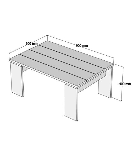 Table basse épurée rectangulaire - Blanc