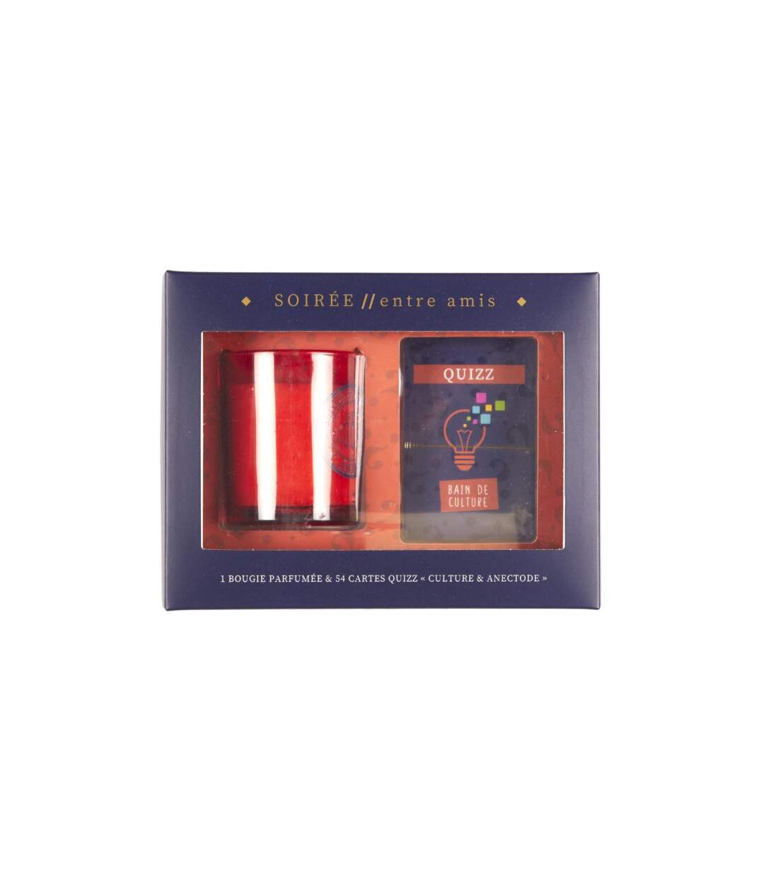 Coffret Bougie Parfumée & Cartes Quizz 7cm Ambre-1