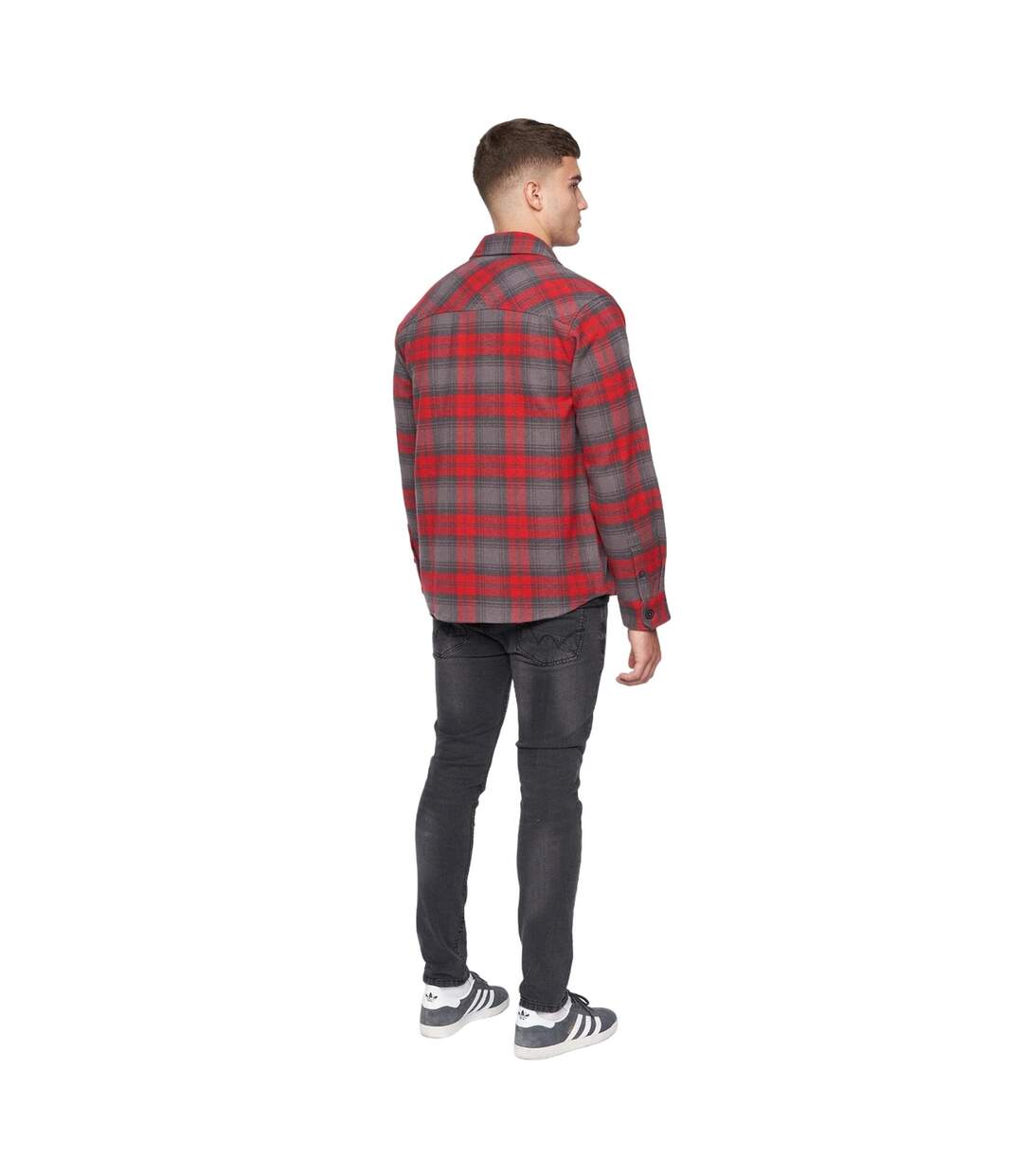 Mens willington checked overshirt red Duck and Cover-2