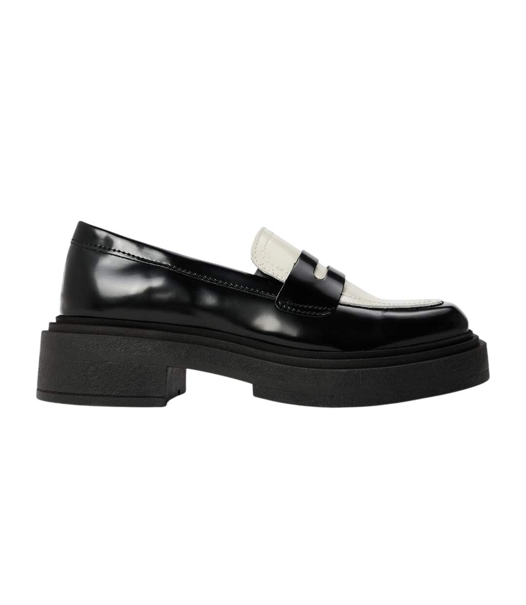 Womens/ladies Charley Penny Loafers Black Off White Steve Madden-1
