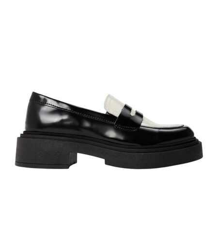 Womens/ladies Charley Penny Loafers Black Off White Steve Madden