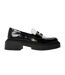 Womens/ladies Charley Penny Loafers Black Off White Steve Madden-1