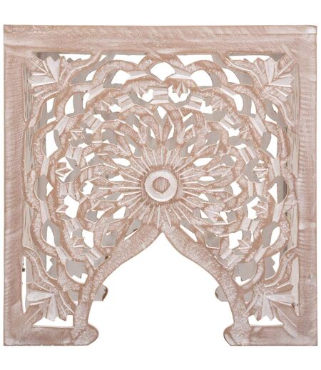 2 Tables d'appoint bois design ethnique Terre - Marron