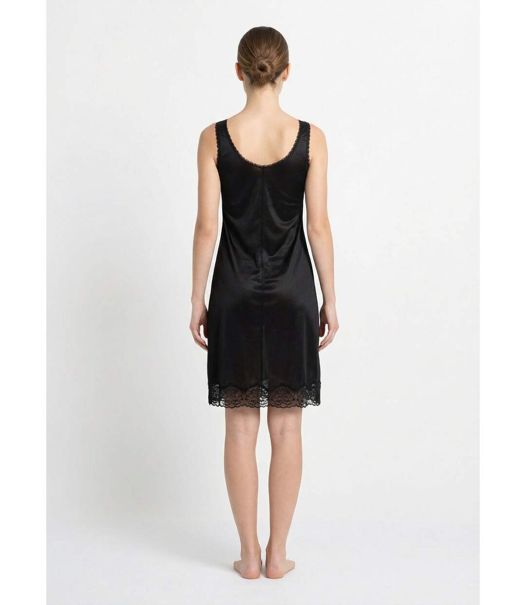 Fond de robe satiné antistatique et dentelle-2