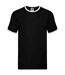 T-shirt ringer homme noir / blanc Fruit of the Loom