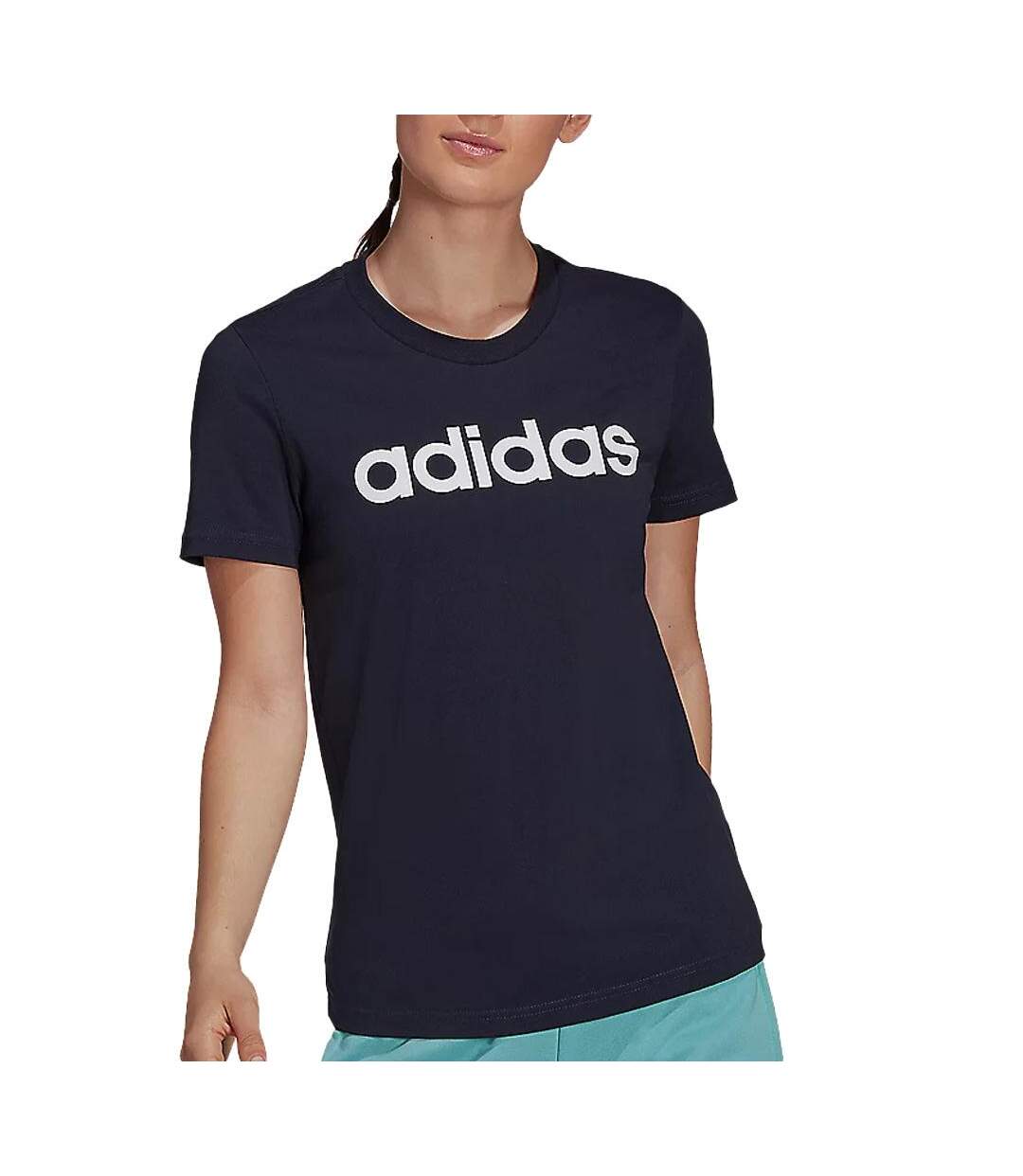 T-Shirt marine femme adidas lin-1