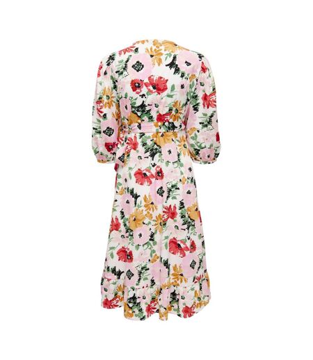 Robe Portefeuille Manches Bouffantes Femme Blanc Only