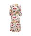 Robe Portefeuille Manches Bouffantes Femme Blanc Only-3