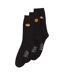 6 Pairs Ladies Multipack Black Novelty Socks: Embroidered Crew Cotton Socks-3