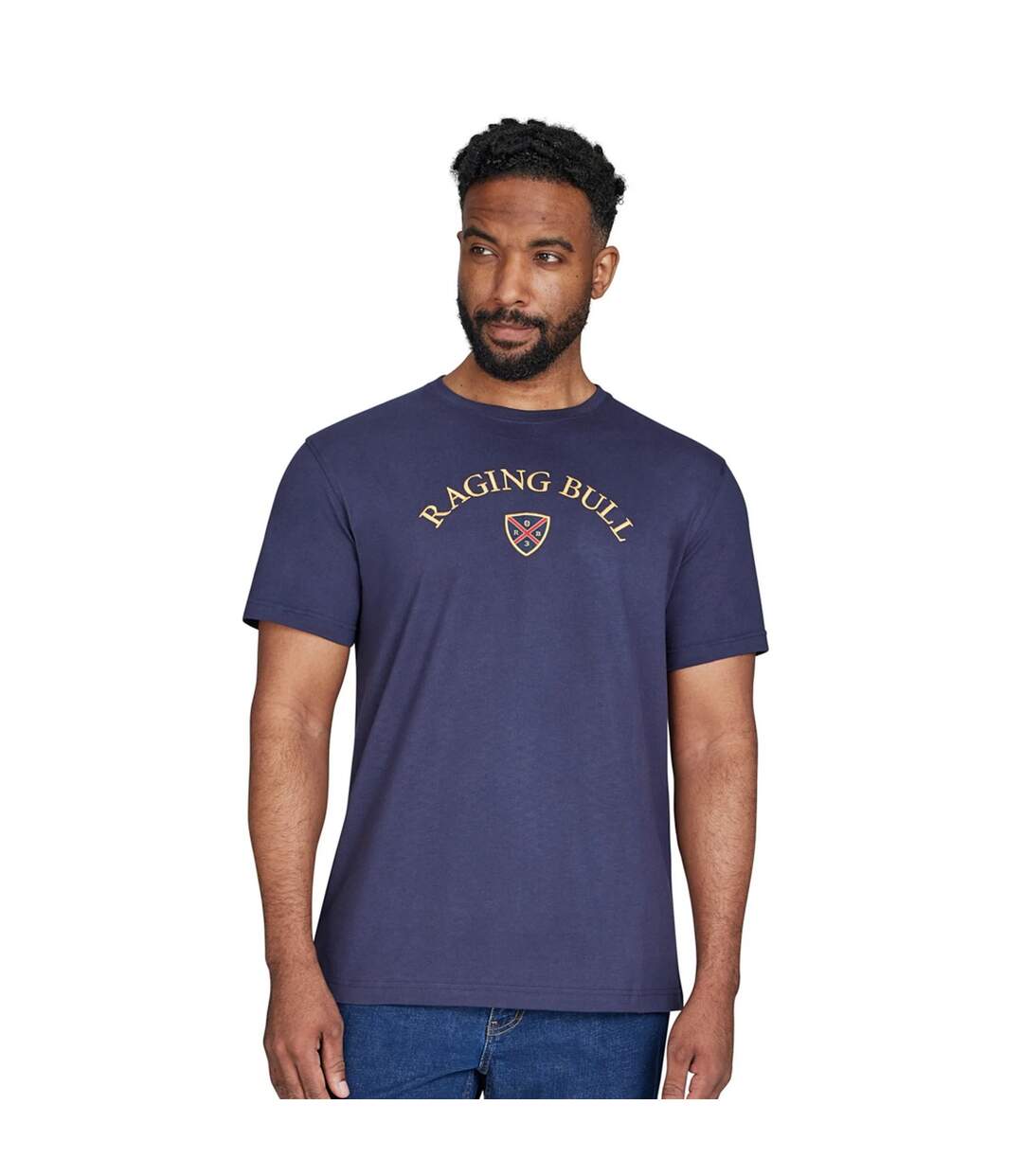 T-shirt homme bleu marine Raging Bull-4