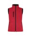 Womens/ladies Softshell Panels Gilet Red Clique-1