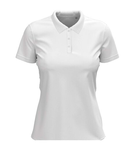 Womens/ladies Stretch Polo Shirt White Stedman
