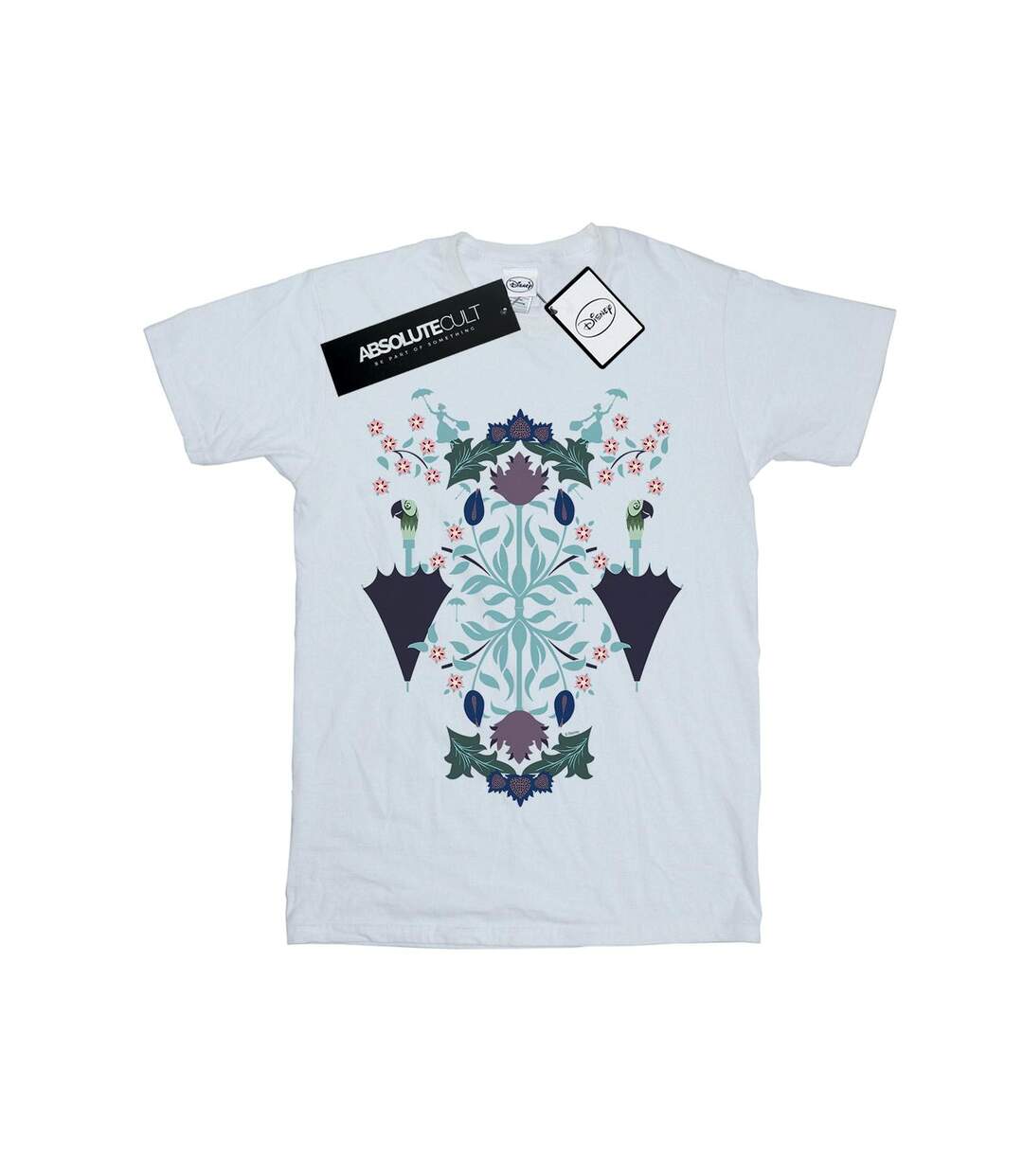 Disney Femme/Les femmes Mary Poppins - T-shirt boyfriend en coton avec collage floral (Blanc) - UTBI47946-1