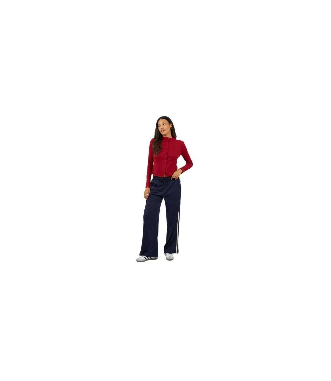 Womens/ladies Button Through Long-sleeved Top Rouge Brave Soul-1