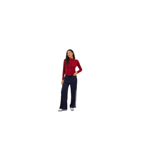 Womens/ladies Button Through Long-sleeved Top Rouge Brave Soul