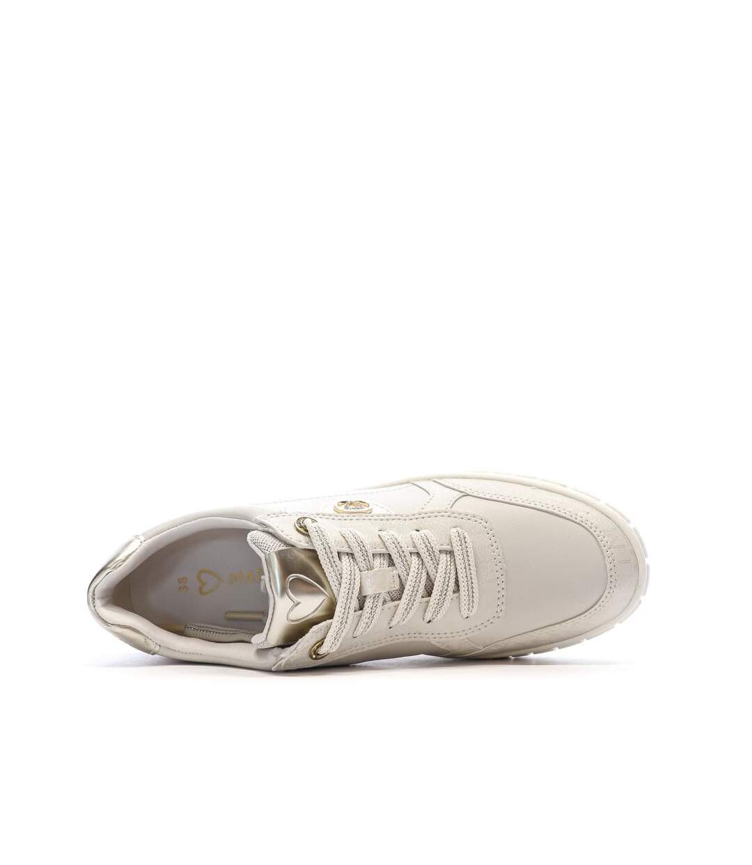 Baskets beige femme marco tozzi cream-4