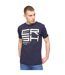 T-shirt Squarebox Homme Bleu Marine Crosshatch-1