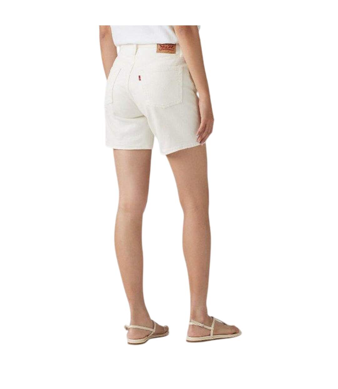 Womens/ladies 501 Mid Thigh Shorts White Levis-3
