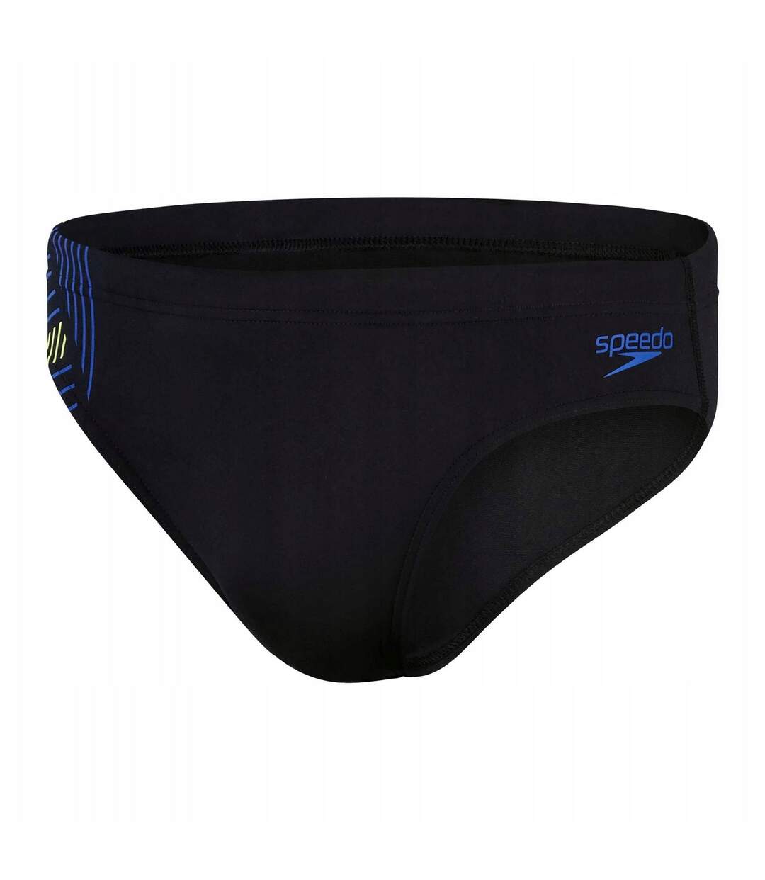 Slip De Bain Tech Panel Homme Noir Bleu Chroma Jaune Clair Speedo-2