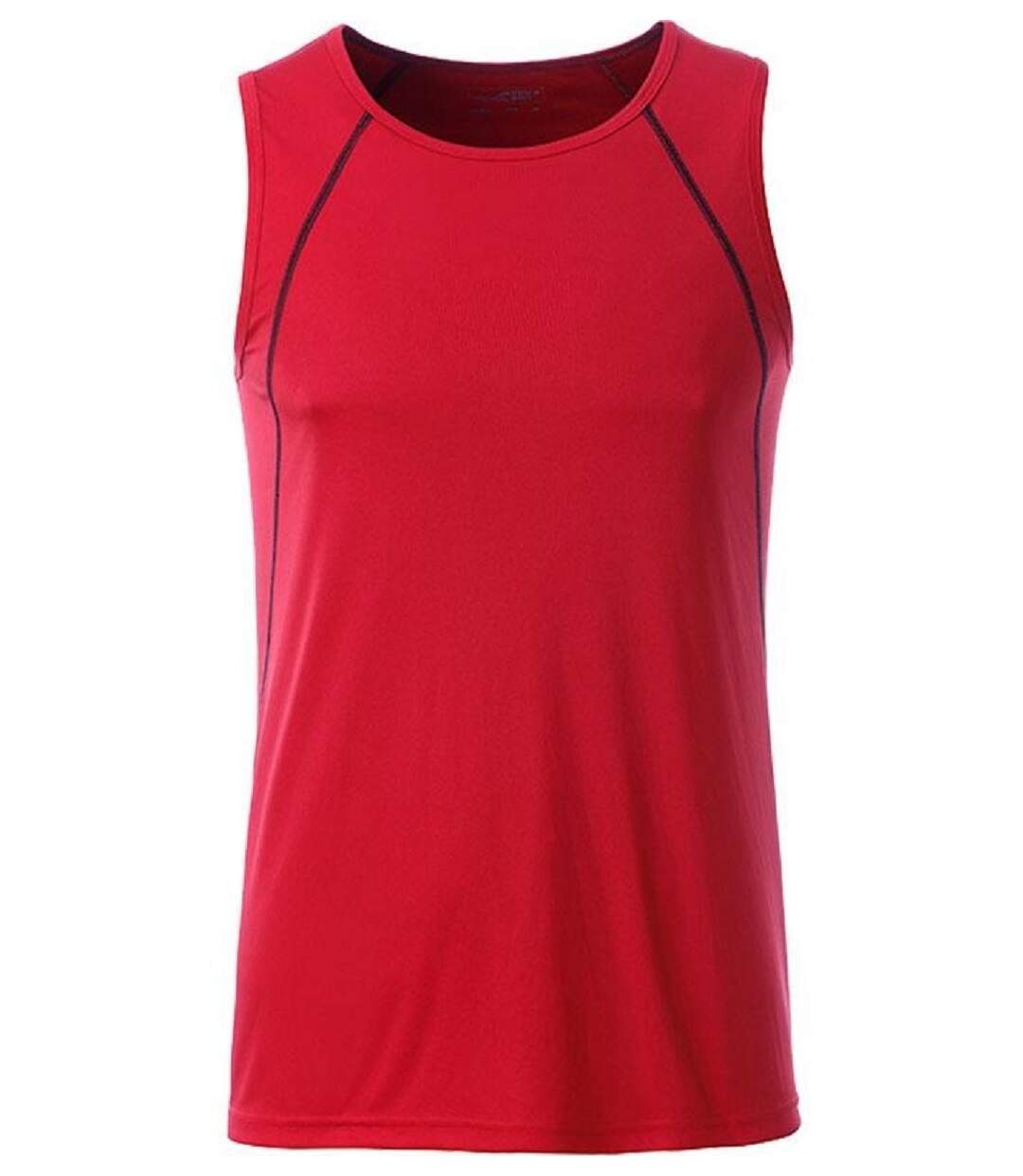 Débardeur running respirant - Homme - JN494 - rouge et noir