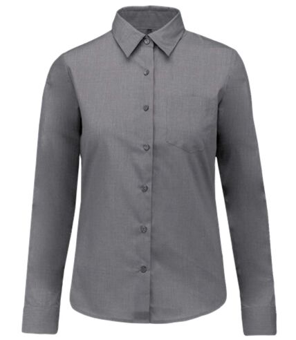 Chemise popeline manches longues - Femme - K549 - gris storm