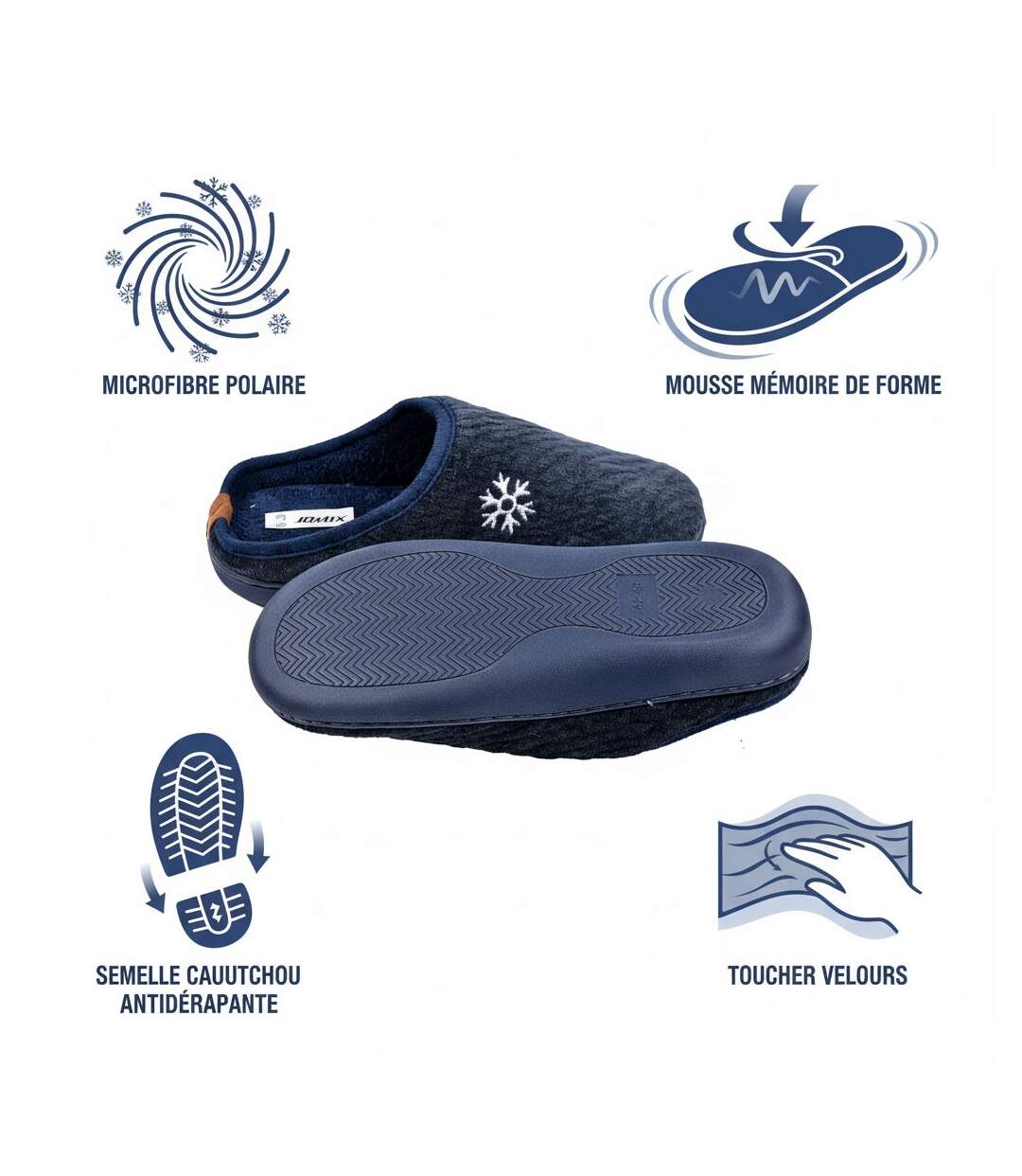 Mules homme hiver fourrées NU10927-4