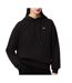 Sweat à capuche noir femme lacoste polaire surdimensionné-1