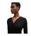 Robe Portefeuille Manches Longues Eular Surplice Femme Noir Boss-3