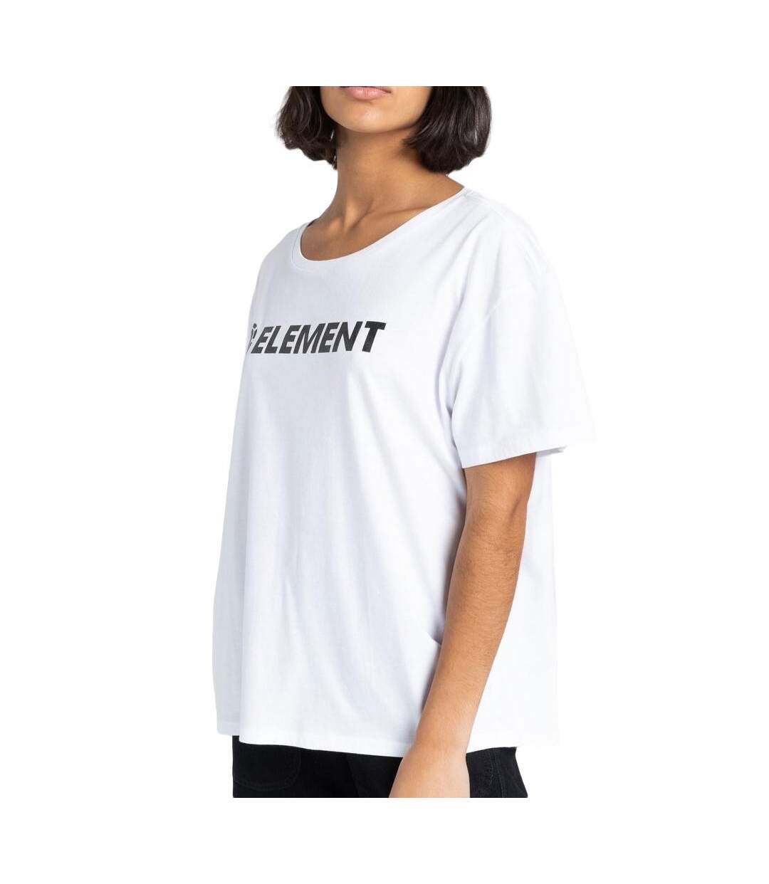 T-shirt blanc femme element logo ss w-1