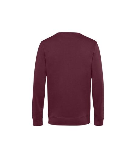 Mens organic crew neck sweat burgundy B&C