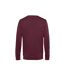 Mens organic crew neck sweat burgundy B&C