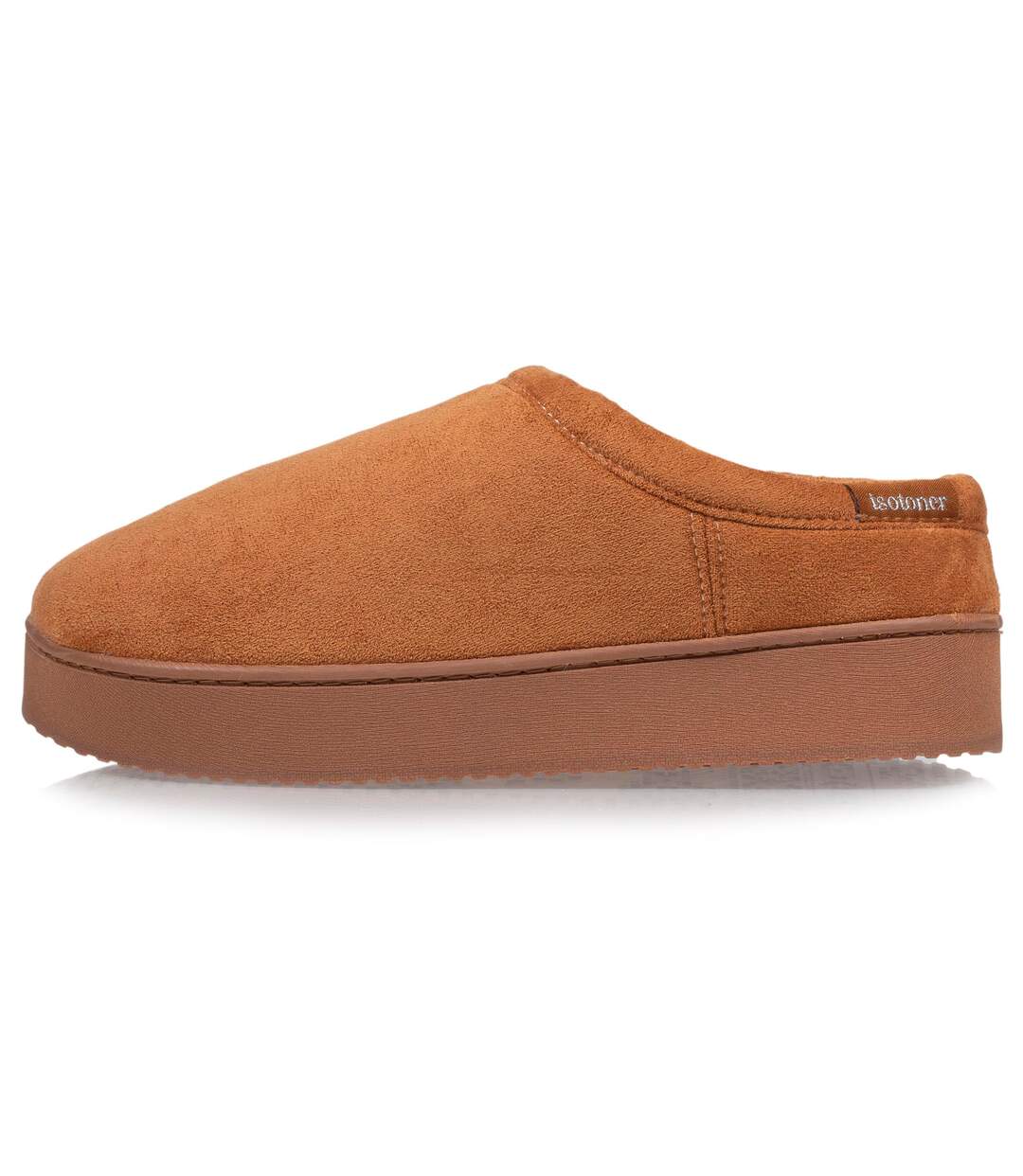 Isotoner Chaussons mules femme ultra confortables, modernes, fourrés, avec une semelle plateforme de 3,5 cm-3