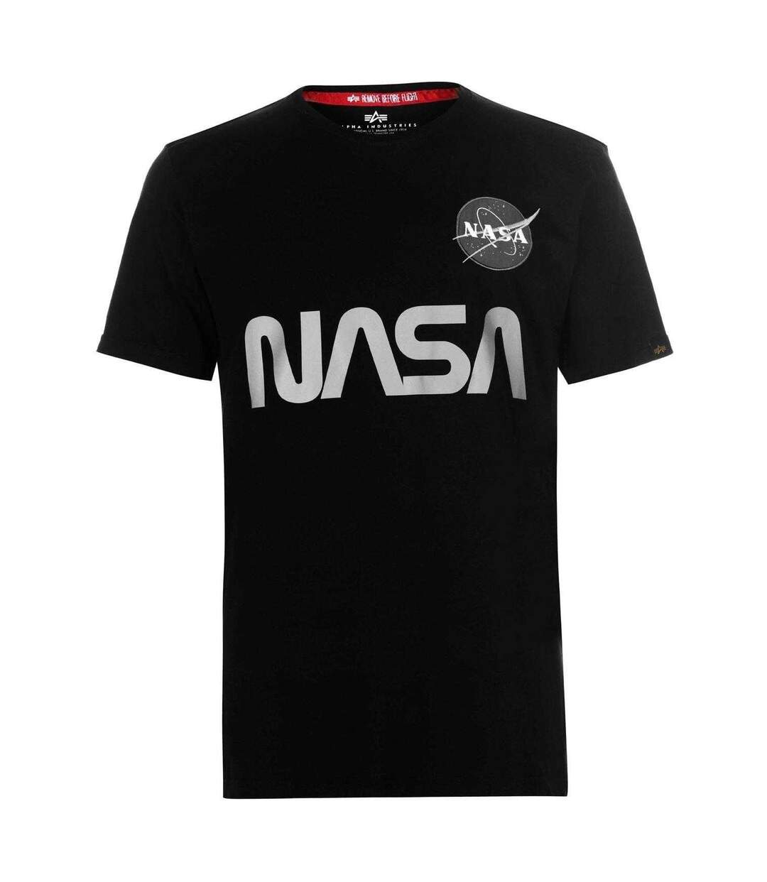 Mens Nasa Reflective T-shirt Black Alpha Industries-1
