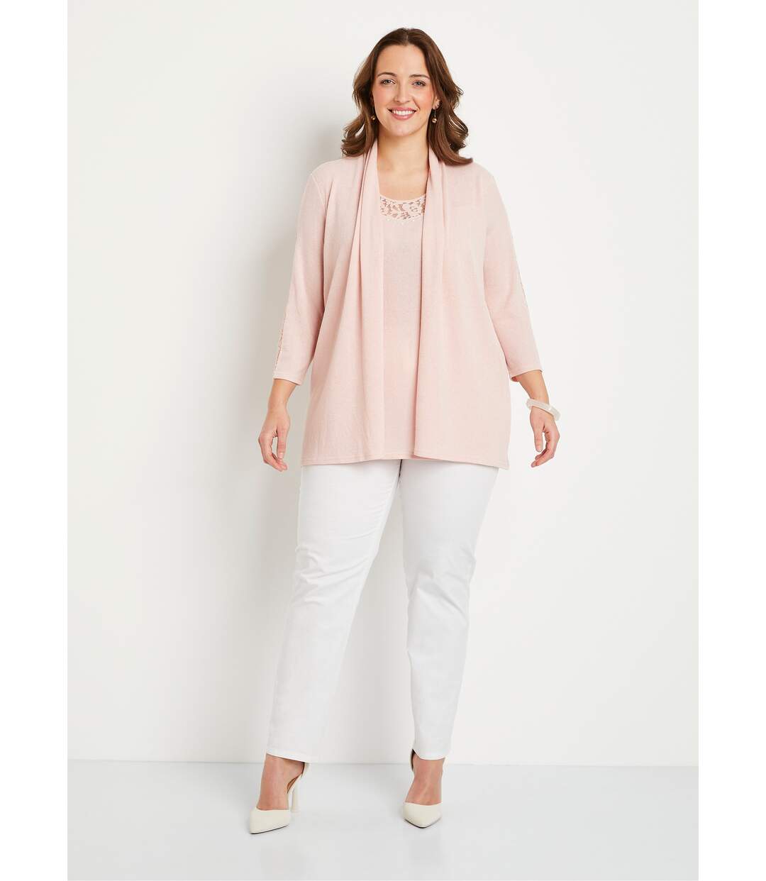 T-shirt 2-en-1 manches 3/4 avec dentelle-3