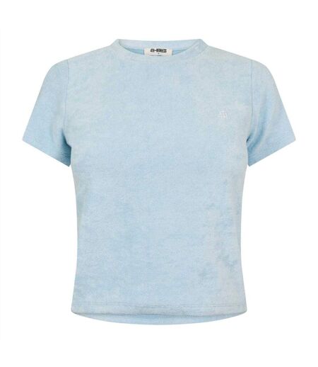 Womens/ladies Livia Terrycloth Crop Top Blue 4th & Reckless