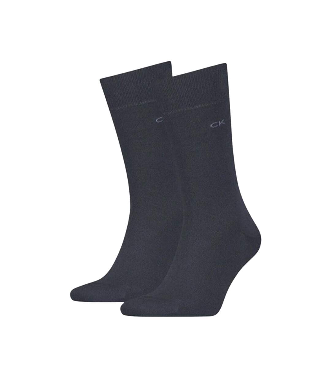 Chaussettes Motif/style Logo Brodé Homme Bleu Marine Foncé Calvin Klein-1