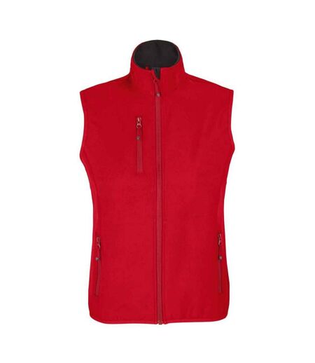 SOLS Womens/Ladies Falcon Softshell Recycled Body Warmer (Pepper Red)