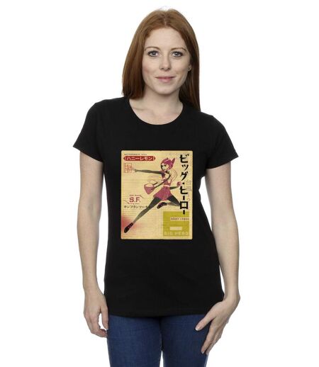Disney - T-shirt BIG HERO BAYMAX HONEY LEMON NEWSPAPER - Femme (Noir) - UTBI13109