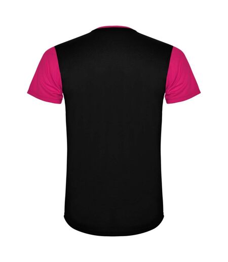 T-shirt detroit adulte fuchsia / noir uni Roly