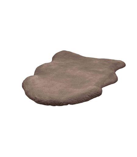 Tapis Uni Doux Poils Longs Rabbit 60x90cm Taupe