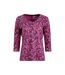 Womens/ladies laveda jersey slub t-shirt dark raspberry Weird Fish-1