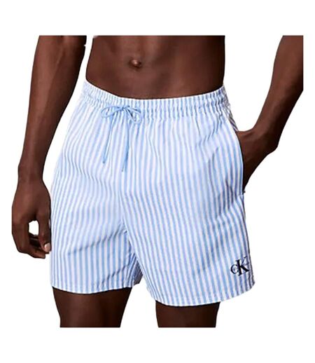 Short de bain bleu/blanc homme calvin klein jeans drawstrings